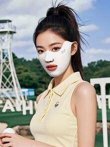 GOLOVEJOY 1pc Women's Summer UV Protection Golf Face Mask, Ice Silk, Breathable, 3D Fit, Anti-Fog, Sweat-Proof, Suitable For Riding, Hiking