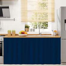 1 pieza Cortinas cortas para cocina, cortina de privacidad para armario a prueba de polvo debajo del fregadero para pequeña habitación de almacenamiento de cocina - Multicolor - Ver 5