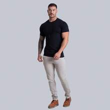 Men's Basic T-Shirt Egyptian Cotton With Elastane Solid Colors - Negro - Ver 3