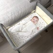 Bedside Bassinet Sheets For Baby Boys Girls, Compatible With Mika Micky, Baby Delight, Dream On Me, AMKE And Other Bassinet Mattress Pads Size Between 17-21 In Width, 29-33 In Length, And 1.5-4 In Thick