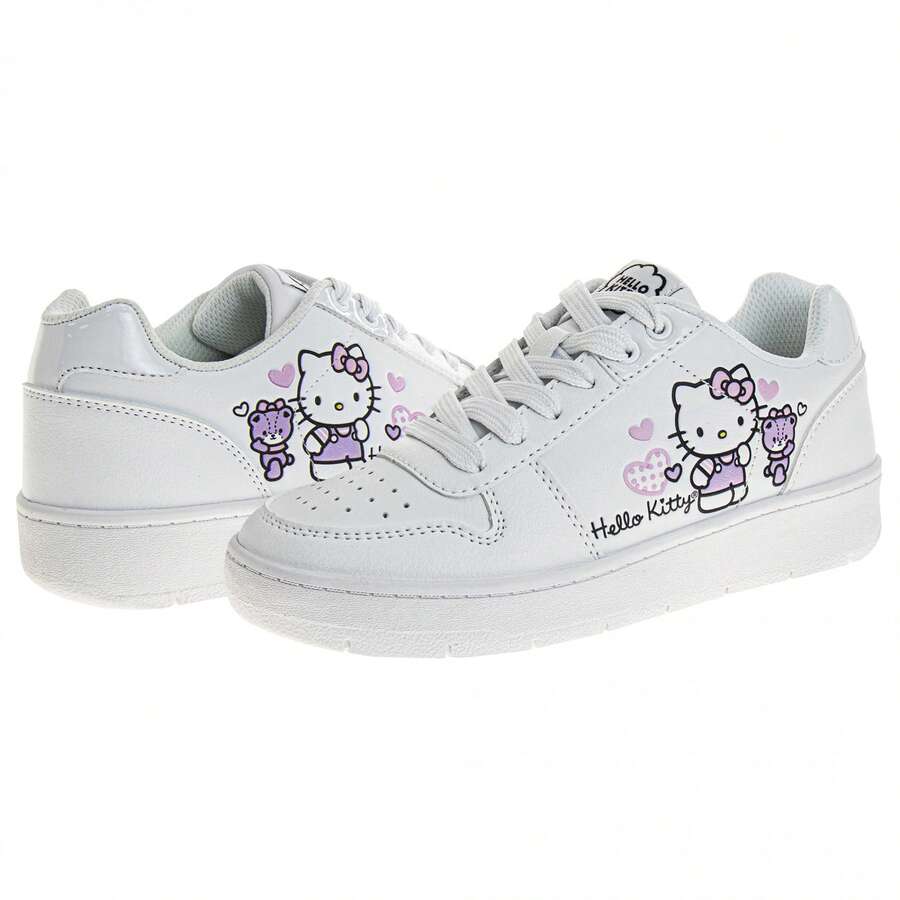 Hello Kitty Pink Hearts Adult's Sneakers - White - View 1