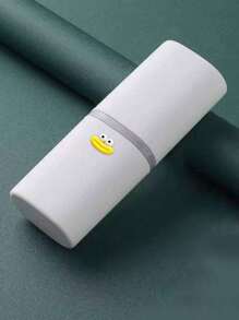 Caja elegante y simple para cepillo de dientes, con accesorios divertidos con forma de boca de salchicha pegados, Estuche portátil, organizador a prueba de polvo con serie de letras A-Z para guardar cepillo de dientes y pasta dental, diseño resistente al agua, accesorios de baño, esenciales de viaje, artículos escolares, artículos de vacaciones, accesorios de campamento, esenciales de verano