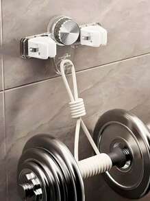 1 件装吸盘拖把架，带 2 个夹子，无需钉子浴室收纳架可移动拖把架 - 彩色 - 查看 4