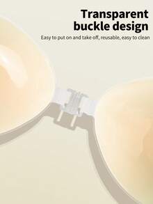 Silicone Bra, Invisible Bra, Strapless Silicone Wedding Bra, Waterproof Bra, Women Silicone Bra Pads - Beige - View 4