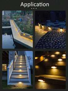 12pcs-Outdoor Waterproof Solar Step Fence Light Suitable,Solar Step Lights/Stair Lights,Outdoor Solar-Powered Decorative Lights, Outdoor Garden Waterproof Stair Lighting Strips With Lighting Control Function, Solar Platform Lights, Suitable For Outdoor Stairs, Fences, Gardens, Balconies, Courtyards, Terraces And Paths For Decoration - Warm Color Light LED External Lights, Outdoor Lights, Halloween, Thanksgiving, Thanksgiving Gifts