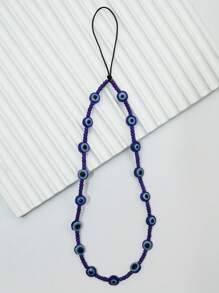 1pc Devil's Eye Phone Case With Hanging Strap, Phone Chain, Camera Or Wireless Earphone Pendant