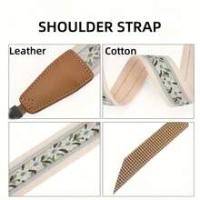 1pc Retro Camera Strap - Adjustable DSLR Shoulder Strap With Floral Pattern, Beige Ends And Metal Buckle, Camera Strap For Photography Equipment, For Photographers