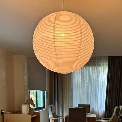 Cirelle Chụp đèn treo giấy trắng – Đèn lồng giấy tròn lớn có thể gấp lại dùng cho tiệc, đám cưới, trang trí nhà cửa – Đèn lồng Trung Hoa thanh lịch dùng cho chiếu sáng lễ hội (1 gói)