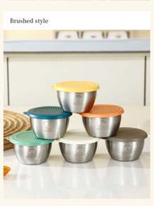 2 pezzi/4 pezzi/6 pezzi Coppette per salse mini in acciaio inossidabile 304 con coperchi, piattini portatili per condimenti per uso domestico per ketchup, condimenti per insalata, uso esterno, forniture scolastiche