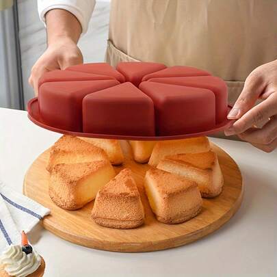 1 件套硅胶三角形蛋糕模具套装 - 不粘，8 孔烤盘，适用于布朗尼、英式松饼、纸杯蛋糕等 - 非常适合婚礼、节日和日常烘焙