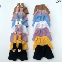 适合17厘米布娃娃的娃娃配件，背带裤套装，可爱娃娃衣服，10厘米毛绒娃娃衣服 - 彩色 - 查看 2