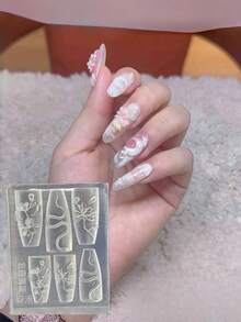 New Realistic Snake-Shaped White Magnolia Silicone Mold 3D Nail Art Decoration DIY Jewelry Making Tool,Nail Supplies,Nail Tools,Nail Art Tools,Back To School,Nails,Nail Tools For Press On Nails - Clear - View 9