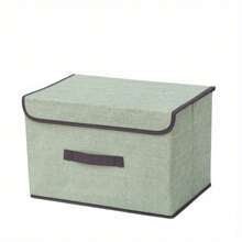 1pc Large Capacity Foldable Fabric Covered Storage Box With Dust Cover, For Organizing Coffee Capsules And Other Items
