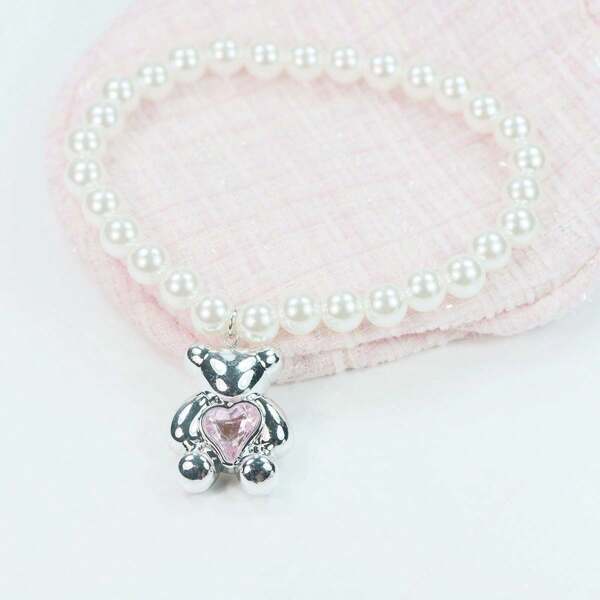 Cute Bear Pearl Pet Necklace Suitable For Small And Medium-Sized Dog Collar Cat Dog Accessories