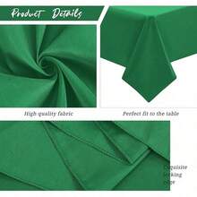 8er-Pack rechteckige Tischdecken, 153 x 260 cm Grün Tischdecke, Polyester-Tischdecke für 1,8 m große rechteckige Tische, Flecken- und knitterfrei, waschbare Stoff-Tischdecken für Hochzeit, Restaurant - Grün - Übersicht 3