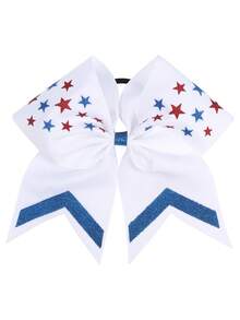 1pc 4th Of July Bow Hair Tie Custom Patriotic Cheer Bows For Girls USA Bow, American Flag Hairband, Stars And Stripes Bow,Personalized Celebration Hair Band Polyester Grosgrain Customized Name Hair Ring Girls Festival Hair Accessories - Flag Style Hair Band - View 6