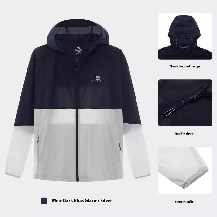 CAMEL CROWN Men's Skin Clothing, Summer Anti-Ultraviolet Sunscreen Ice Silk Jacket Skin Clothing