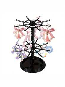 1pc Rotatable Keychain Display Holder, Small Accessories Organizer Rack, Adjustable Desktop Jewelry Storage Stand Back To School - Multicolor - View 8