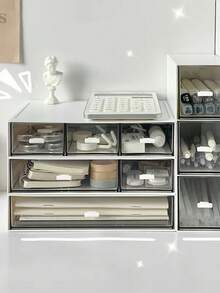 Organizador Gaveta Armazenamento Mesa Empilhável de Plástico Porta Treco Multiuso Escritório