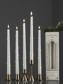 Cirelle 2 件 30 厘米欧式仿珍珠长柄无烟蜡烛，直径 2.2 厘米/0.86 英寸，适用于家居装饰、派对、餐桌装饰、节日礼物、晚餐、活动/派对、放松/冥想、环境照明、圣诞节、感恩节派对、婚礼装饰 - 彩色 - 查看 8