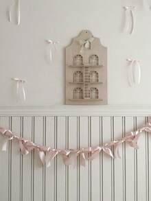 1 件手工丝带蝴蝶结横幅、丝带蝴蝶结拉花旗生日派对派对装饰、装饰性手工编织派对花环，适用于活动、派对、节日、生日装饰 - 彩色 - 查看 11