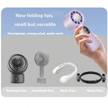 Quạt cầm tay gấp gọn 100 tốc độ mới năm 2025 - Quạt cầm tay nhỏ tốc độ cao Turbo, Công suất gió siêu mạnh, Làm mát bằng chất bán dẫn, Tuổi thọ pin dài 4000mAh, Sạc USB di động, Thích hợp cho du lịch, đọc sách, văn phòng và sử dụng ngoài trời, Sản phẩm tuyệt vời nhất trong mùa hè - Màu tím - Xem 9