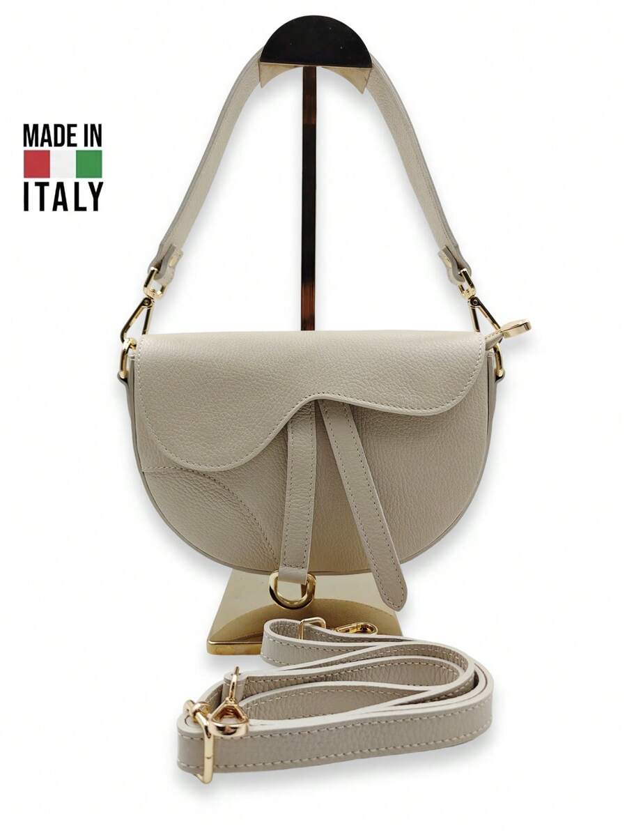 Women's Shoulder Bag. Made In Italy. Made Of Genuine Leather. Travel, Business Trip, Vacation, Work, Commuting, Light Luxury Style. Y2k. Retro, Fashionable, Popular. Lightweight. Versatile. Multiple Colors Available.