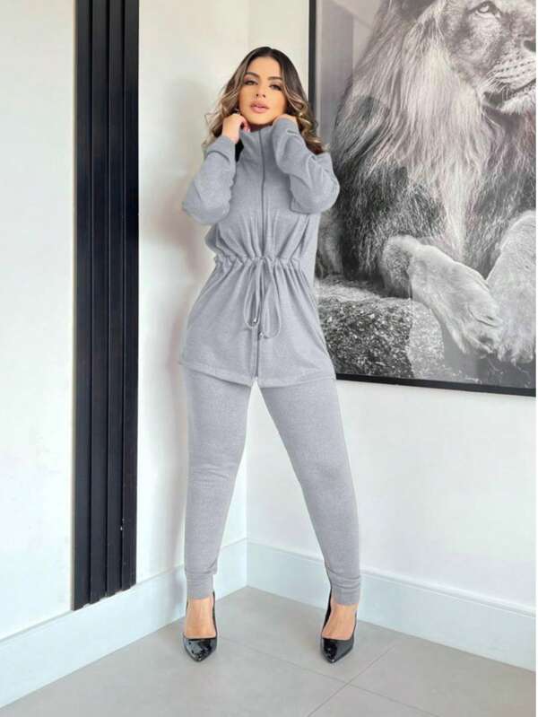 Conjunto Lanzinha 2 peças Eloa Moda Outono Inverno Tendencia Cardigan Calça