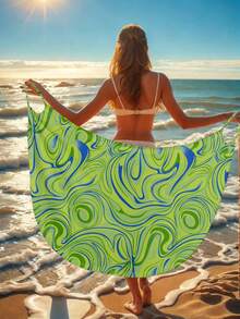 女士夏季海滩度假休闲裹身细肩带花卉印花连衣裙，新款性感裹身裙 - 彩色 - 查看 4