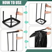 1pc Foldable Plastic Trash Can | Adjustable Height Portable Trash Bag Holder | Rectangular Non-Electric Outdoor And Kitchen Garbage Bin | Multi-Functional Expandable Trash Bag Rack