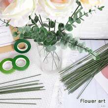 Floral Stem Wire Flower Arrangements And DIY Crafts,Floral Arrangement Kit With Green Tape And Wire,Floral Wire For Florist Flower Arrangement 6/7.8/10/11.8/16 Inches(Green) - Green - View 9