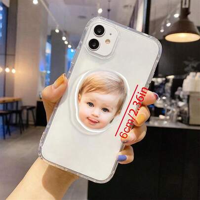 Anpassat akryltelefonstativ med babyansikte, telefonstativ för husdjursfoto, sött telefonstativ för foto, telefontillbehör, babypresent, unik idealisk present till årsdagar, alla hjärtans dag, mors dag, födelsedagar, examensceremoni, lätt att rengöra, modern och söt, högkvalitativ anpassning, personlig, unik idealisk present till pojkvän, flickvän, pappa, mamma, familj, vänner, son, dotter. Anpassat telefonstativ, bekvämt och enkelt att använda.