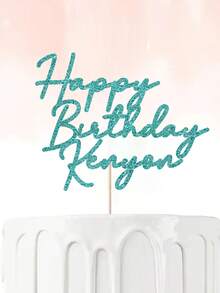 1 pieza Decoración personalizada para pastel de cumpleaños, placa de decoración de pastel con nombre personalizado, apta para pastel de boda, aniversario, multifuncional, anti-moho, decoración exquisita, alta calidad, personalizada, única, regalo ideal para graduación, cumpleaños, boda, hogar, sala de estar, dormitorio, salón de té, Navidad, artículos esenciales para bodas - Multicolor - Ver 7