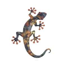 1 Stück 2D Metall Eidechse Wandkunst, Haus, Villa, Garten Deko Eisen Kunstwerk, Frühlings- und Sommer-Outdoor-Festival Dekoration, Landschaftsdekoration, Verschönerung der Umgebung, Innenraum-Wohnzimmerdekoration