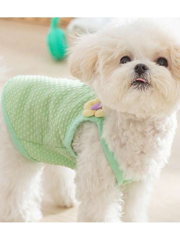 3D Flower Leash Harness For Small Dogs, Fashion Design Outfit For Poodle, Pomeranian, Spring/Summer Pet Dog Clothes