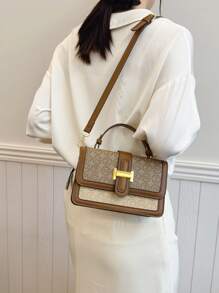 Bolso de tela vintage de gran capacidad, bolso bandolera de lujo de PU, bolso de mano y de hombro clásico casual para mujer