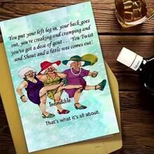 1pc, Funny Friendship Greetings Card. Send To A Best Friend. (With Envelope) Creative Granny Pattern Design. Suitable For Any Occasion, For Friends Classmates Coal Digging Friendship Greeting Card (12cm/4.7inx17cm/6.7in)