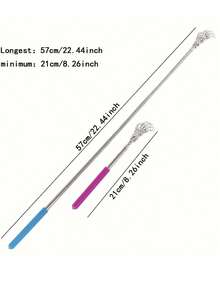 1 pieza Dispositivo creativo de mano de fantasma para rascarse la espalda, masajeador diario para el hogar, cabeza de garra suave, sin ángulos afilados, sin daños a la piel, de acero inoxidable, ajustable y portátil, longitud ajustable para uso portátil, conveniente y rápido, soluciona los problemas de picazón, adecuado como regalo de cumpleaños, Acción de Gracias, Navidad