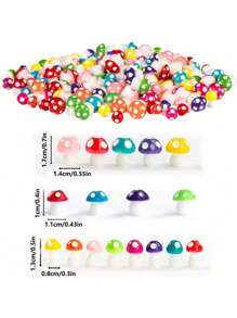 50/100 قطعة فطر صغير من الراتنج 8 ألوان، أشكال فطريات صغيرة، فطريات راتنجية صغيرة، فطريات بلاستيكية صغيرة للجملة لديكور منزل الدمى وحديقة الفراشات المصغرة وتزيين الحوض المائي