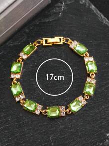 Damen Armband mit verstellbarem buntem Würfel und künstlichem Zirkonia-Stein, geeignet für Alltag, Party, Urlaub, Valentinstag, Geburtstag, Verlobungsgeschenk