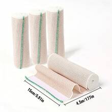 4pcs Elastic Bandages 3/4/6 Inch (7.5/10/15cm), 4.5m/177in Long, Leg Compression Wrap, Ankle, Knee, Abdomen, Wrist Elastic Bandages With Hook And Loop Fastener Gym Accessories Sales Sports Tape - Multicolor - View 16