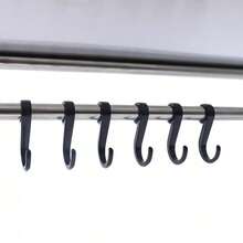 OUKANING Microwave Oven Rack Stainless Steel Kitchen Shelf With 6* Hooks Wall-Mounted - 1 - View 10
