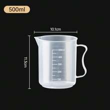 1Pc Clear Graduated Measuring Cup Scale Plastic Transparent Mixing Cup Large Capacity With Lid Laboratory Beaker Kitchen Baking - Multicolor - View 15