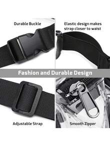 1PC Transparent Waist Bag Large Capacity Portable Travel Storage Bag Multifunctional Waterproof And Dustproof Material Outdoor Sports Bag Summer Graduation School Supplies Clear Bag