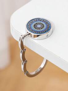 Foldable Table Hook, Wallet Hanger For Dining Table, Portable Desk Bag Holder, Unique Gift, Blue Pattern - Blue Pattern - View 14