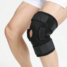 1 Pc- Open Wear Adjustable Knee Support Brace With Side Stabilizers & Patella Gel Pad For Men & Women, Compression Knee Brace, Stable Support Of The Knee, For Gym, Running, Fitness, Workout, Basketball - Black Gym Accessories Knee Support