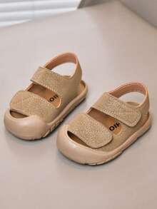 防撞幼儿鞋，简约女童婴儿凉鞋，软底男婴沙滩鞋，适合1-3岁儿童 - 卡其色 - 查看 1
