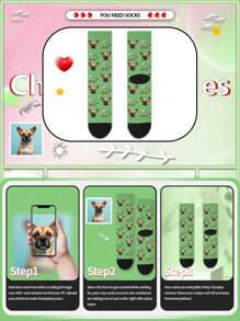 1 paire de nouvelles chaussettes personnalisées avec motif d'avion en papier et de chien, chaussettes de couple personnalisées, cadeau de remise des diplômes, chaussettes amusantes à col roulé personnalisées comme cadeaux pour hommes, chaussettes de sport, chaussettes de sport personnalisées