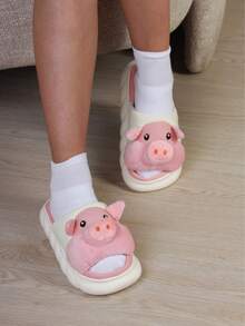 Pantufla cochi lino, resistentes al desgaste, antideslizantes, con suela gruesa para uso al interior y exterior. - Blanco - Ver 1