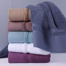 6pcs/Set 13.38*29.5in 100% Cotton Soft And Comfortable Solid Color Thickened Wash Towel For Home Bathroom, Hotel Bathroom, Beach Towel, Christmas Gift, Halloween Gift, Valentine's Day Gift, Mother's Day Gift, Father's Day Gift